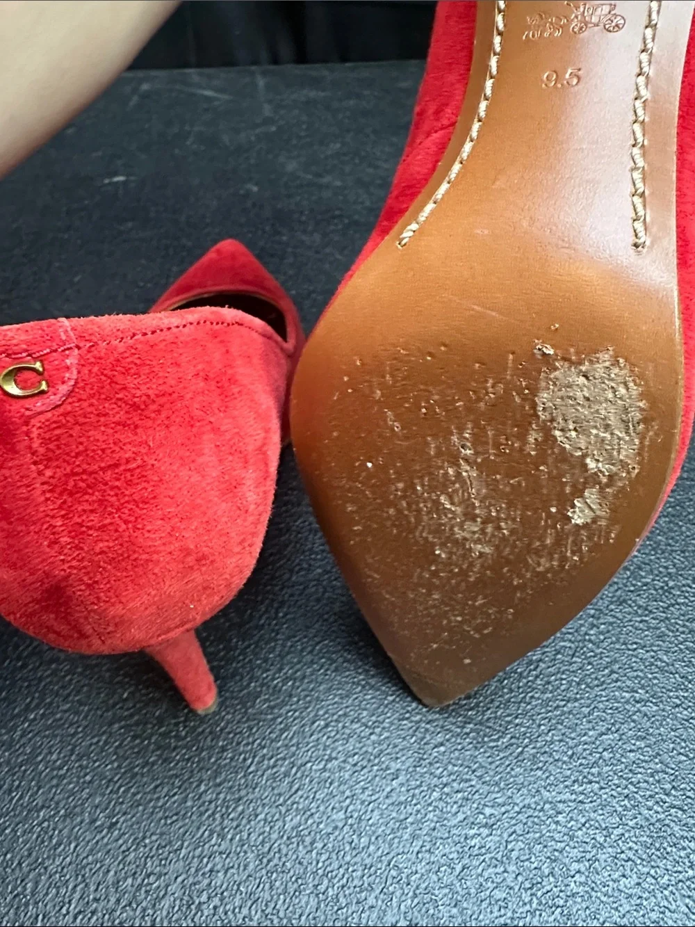 Coach Classic lipstick Red Suede Pointed-Toe Pumps